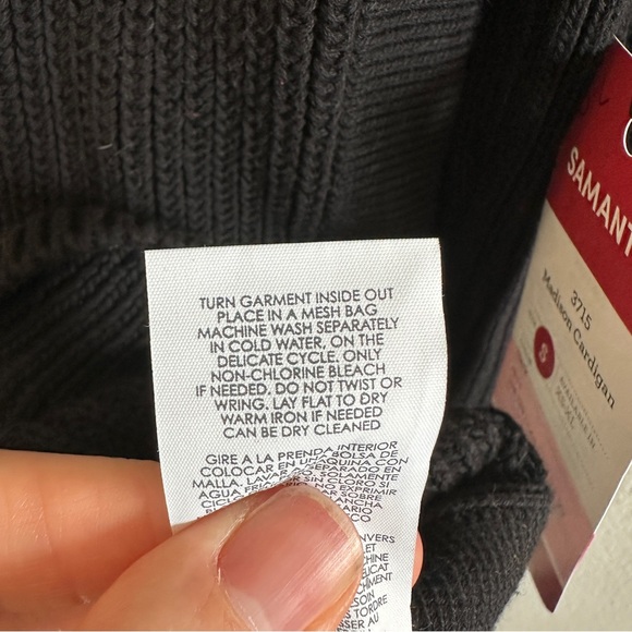 NWT CAbi Black Cotton Button Up Duster Cardigan Small - Picture 9 of 13